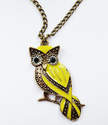 Bright Perching Owl Necklace